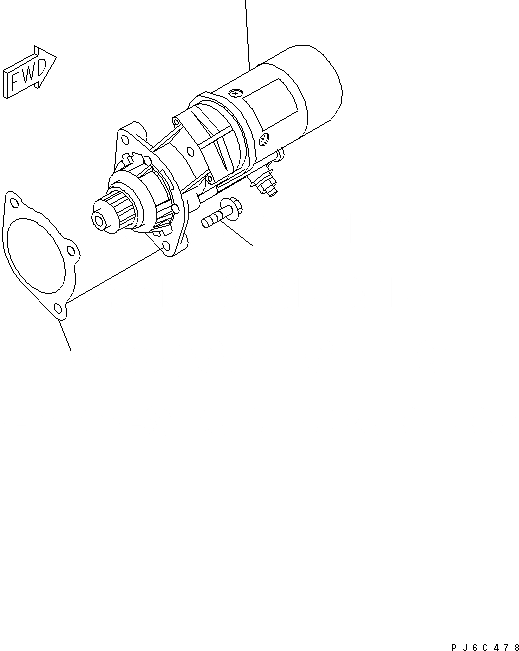 Схема запчастей Komatsu S6D102E-2KK-W - КРЕПЛЕНИЕ СТАРТЕРА (.KW) (UL-DS СПЕЦ-Я.) ДВИГАТЕЛЬ