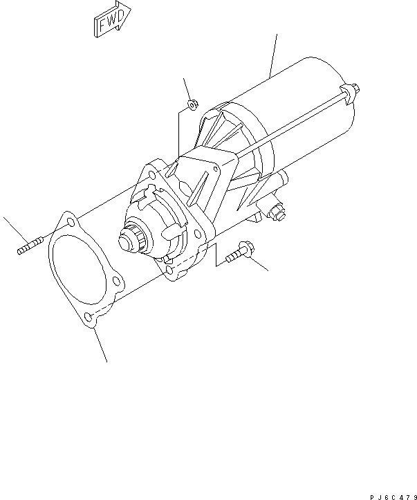 Схема запчастей Komatsu S6D102E-2KK-W - КРЕПЛЕНИЕ СТАРТЕРА (.KW) ДВИГАТЕЛЬ