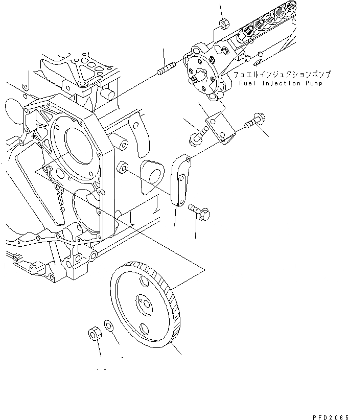 Схема запчастей Komatsu S6D102E-1F - КРЕПЛЕНИЕ ТОПЛ. НАСОСА И ПРИВОД(№99-8) ДВИГАТЕЛЬ