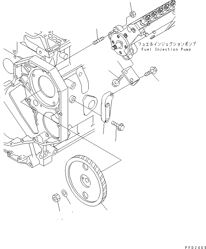 Схема запчастей Komatsu S6D102E-1C-Z - КРЕПЛЕНИЕ ТОПЛ. НАСОСА И ПРИВОД(№99-8) ДВИГАТЕЛЬ