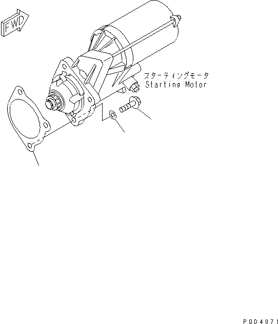 Схема запчастей Komatsu S6D102E-1C-Z - КРЕПЛЕНИЕ СТАРТЕРА (.KW)(№989-979) ДВИГАТЕЛЬ