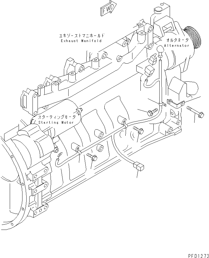 Схема запчастей Komatsu S6D102E-1C-Z - ПРОВОДКА(№8-) ДВИГАТЕЛЬ