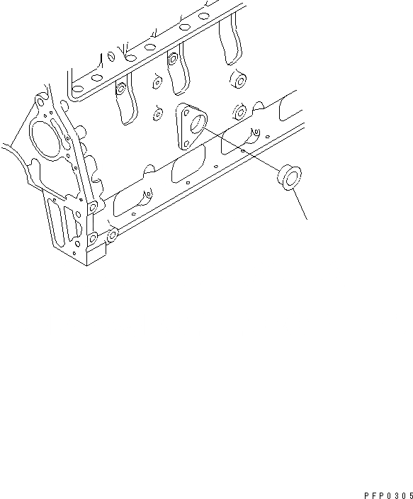 Схема запчастей Komatsu S6D102E-1AB - БЛОК ЦИЛИНДРОВ BLIND ЗАГЛУШКА(№9-) ДВИГАТЕЛЬ