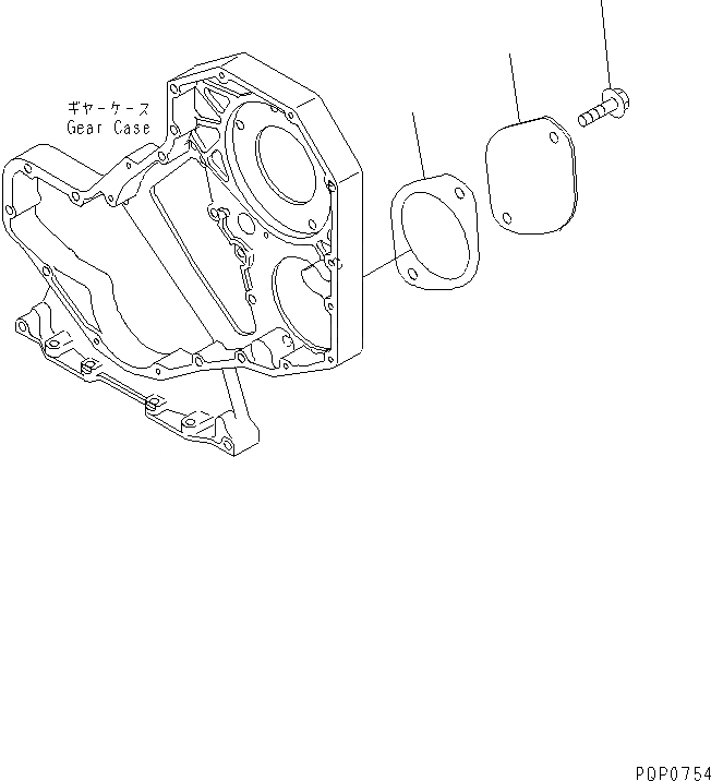 Схема запчастей Komatsu S6D102E-1AB - КРЫШКА ПЕРЕДН. ЗУБЧАТОЙ ПЕРЕДАЧИ(№9-) ДВИГАТЕЛЬ