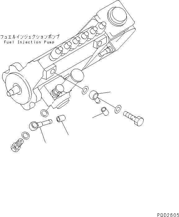 Схема запчастей Komatsu S6D102E-1F - ТОПЛИВН. СОЕД. ШЛАНГОВ(№-) ДВИГАТЕЛЬ