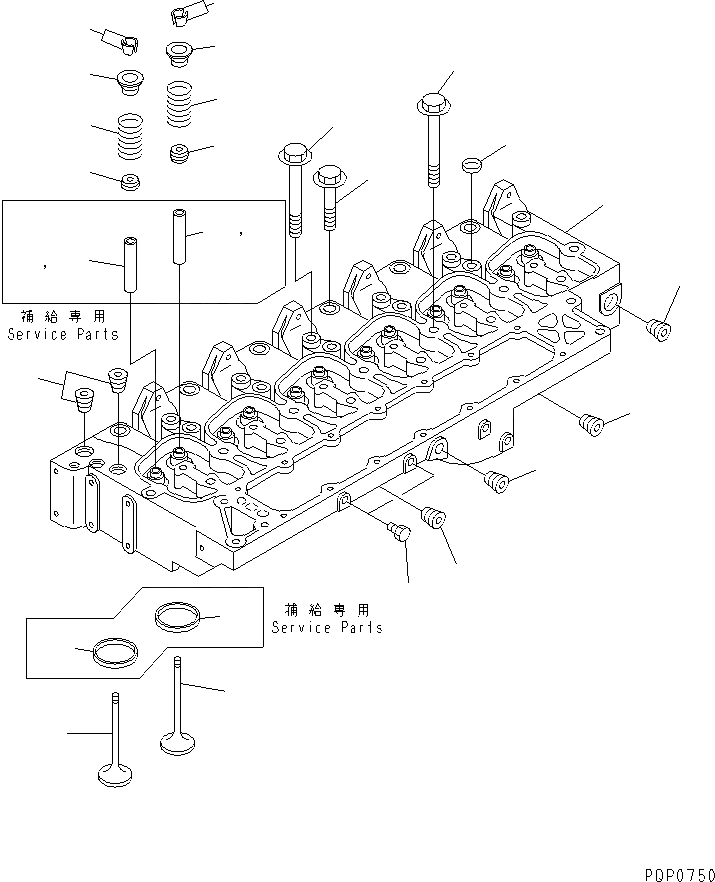 Схема запчастей Komatsu S6D102E-1AC - ГОЛОВКА ЦИЛИНДРОВ(№9-) ДВИГАТЕЛЬ