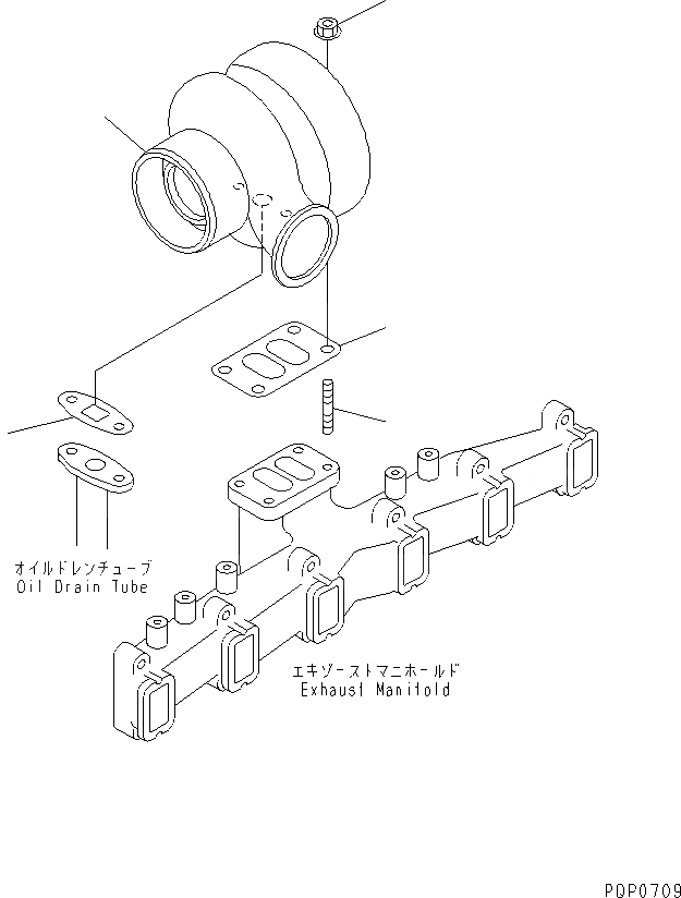 Схема запчастей Komatsu S6D102E-1AC - КРЕПЛЕНИЕ ТУРБОНАГНЕТАТЕЛЯ(№9-) ДВИГАТЕЛЬ