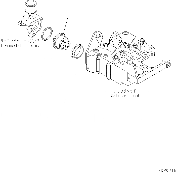 Схема запчастей Komatsu S6D102E-1AC - ТЕРМОСТАТ(№9-) ДВИГАТЕЛЬ
