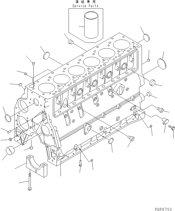 Схема запчастей Komatsu S6D102E-1AC - БЛОК ЦИЛИНДРОВ(№9-) ДВИГАТЕЛЬ