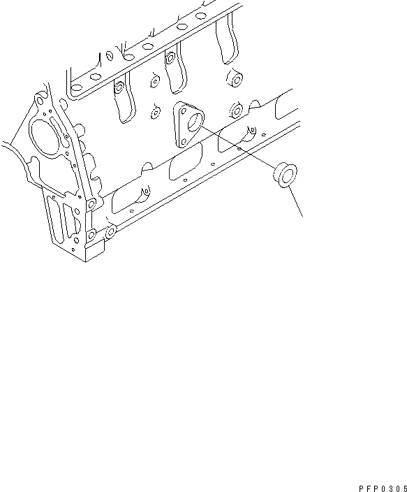 Схема запчастей Komatsu S6D102E-1AC - БЛОК ЦИЛИНДРОВ BLIND ЗАГЛУШКА(№9-) ДВИГАТЕЛЬ