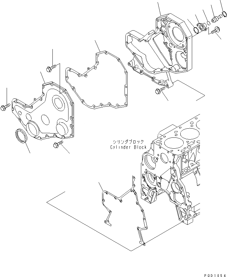 Схема запчастей Komatsu S6D102E-1C-TA - ПЕРЕДН. COVER ДВИГАТЕЛЬ