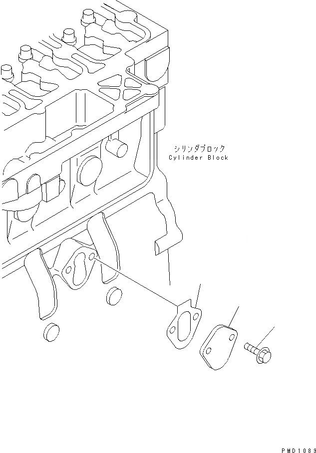 Схема запчастей Komatsu S6D102E-1C-TA - ЗАГЛУШКА БЛОКА ЦИЛИНДРОВ ДВИГАТЕЛЬ