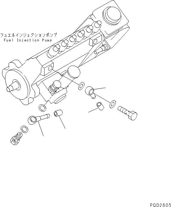 Схема запчастей Komatsu S6D102E-1F-US - ТОПЛИВН. СОЕД. ШЛАНГОВ(№-) ДВИГАТЕЛЬ