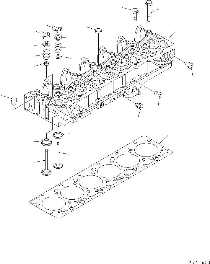 Схема запчастей Komatsu S6D102E-1C-US - ГОЛОВКА ЦИЛИНДРОВ ДВИГАТЕЛЬ