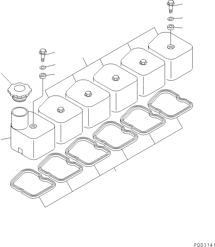 Схема запчастей Komatsu S6D102E-1C-US - КРЫШКА ГОЛОВКИ(№-) ДВИГАТЕЛЬ