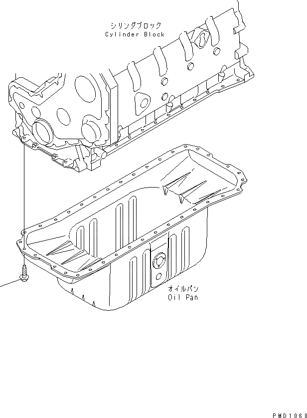 Схема запчастей Komatsu S6D102E-1C-US - МАСЛЯНЫЙ ПОДДОН БОЛТ ДВИГАТЕЛЬ