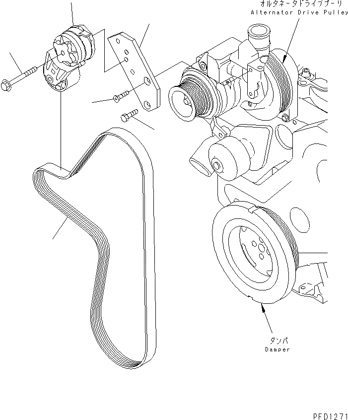 Схема запчастей Komatsu S6D102E-1C-US - НАТЯЖИТЕЛЬ РЕМНЯ ДВИГАТЕЛЬ