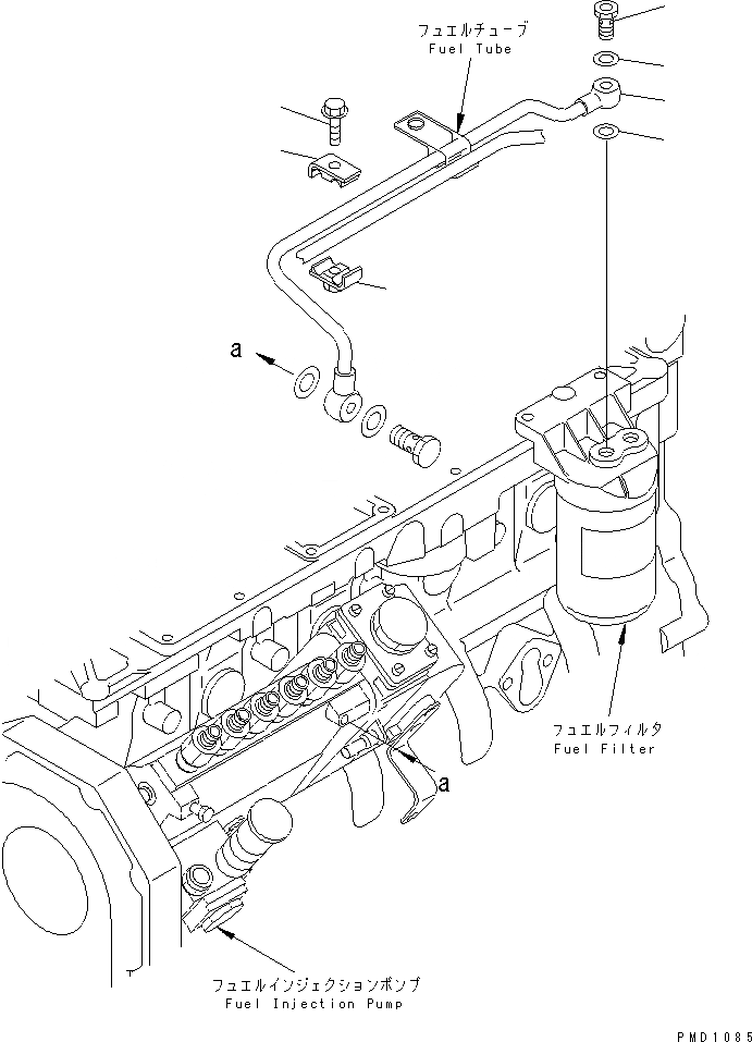 Схема запчастей Komatsu S6D102E-1E - ТРУБЫ ТОПЛ. ФИЛЬТРА(№99-8) ДВИГАТЕЛЬ