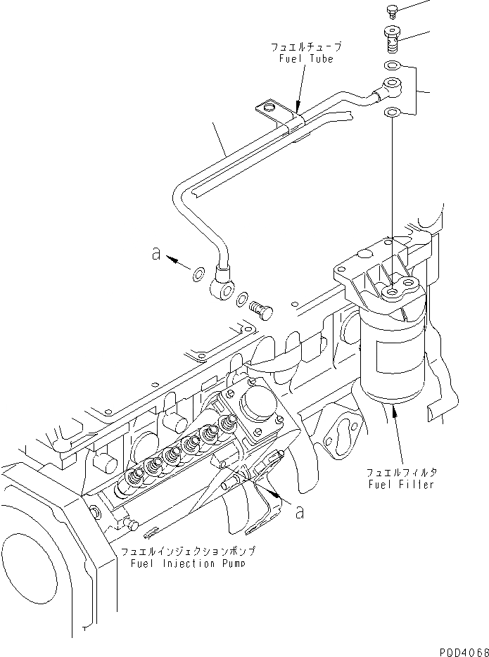 Схема запчастей Komatsu S6D102E-1M - ТРУБЫ ТОПЛ. ФИЛЬТРА(№8-) ДВИГАТЕЛЬ