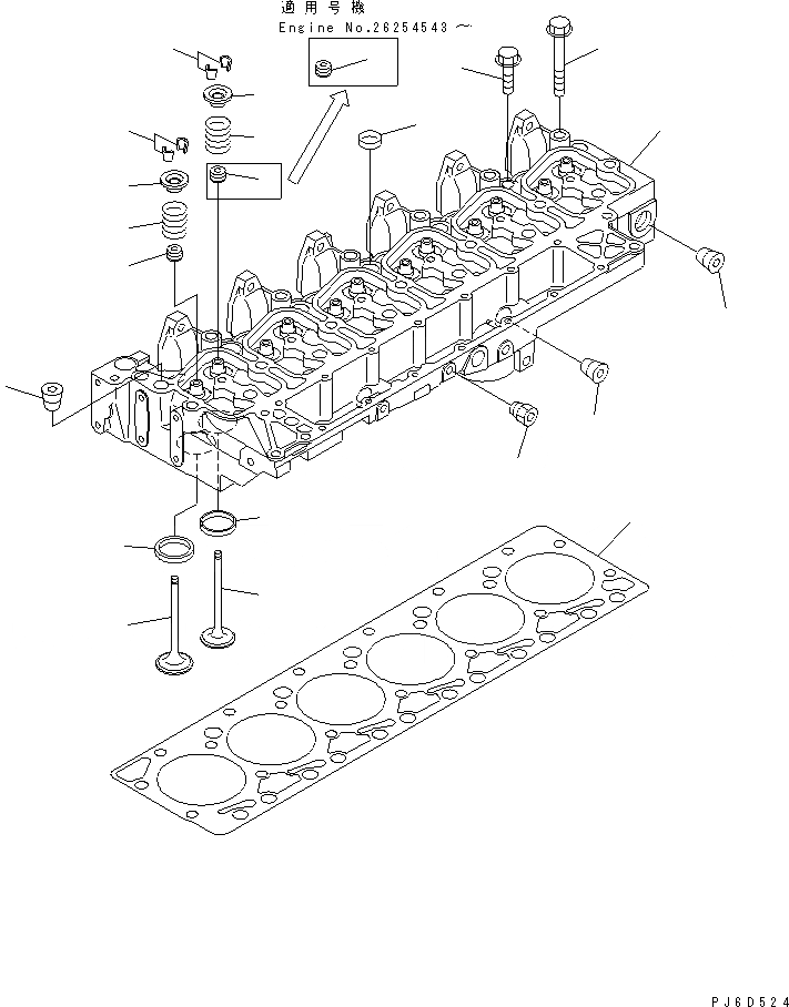 Схема запчастей Komatsu S6D102E-1Q - ГОЛОВКА ЦИЛИНДРОВ ДВИГАТЕЛЬ