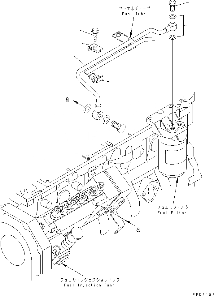 Схема запчастей Komatsu S6D102E-1Q - ТРУБЫ ТОПЛ. ФИЛЬТРА ДВИГАТЕЛЬ