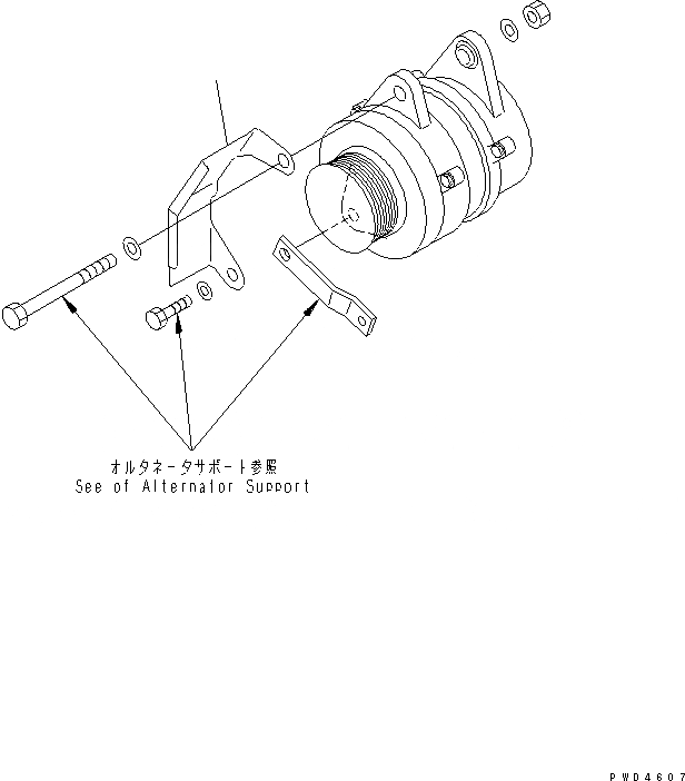 Схема запчастей Komatsu S6D102E-1Q - ГЕНЕРАТОР COVER ДВИГАТЕЛЬ