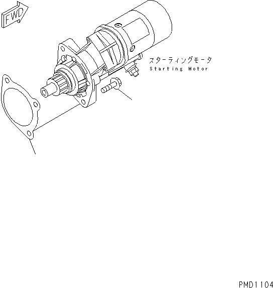 Схема запчастей Komatsu S6D102E-1T - КРЕПЛЕНИЕ СТАРТЕРА(№99-988) ДВИГАТЕЛЬ