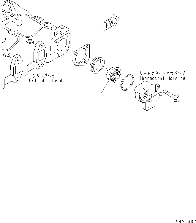Схема запчастей Komatsu S6D102E-1D-SN - ТЕРМОСТАТ ДВИГАТЕЛЬ