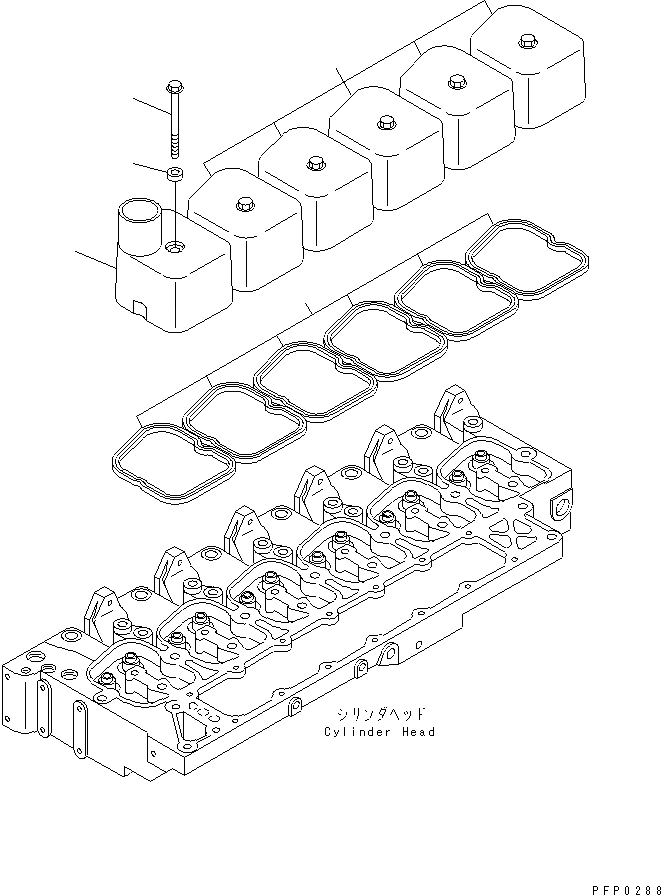 Схема запчастей Komatsu S6D102E-1AA - КРЫШКА ГОЛОВКИ ДВИГАТЕЛЬ
