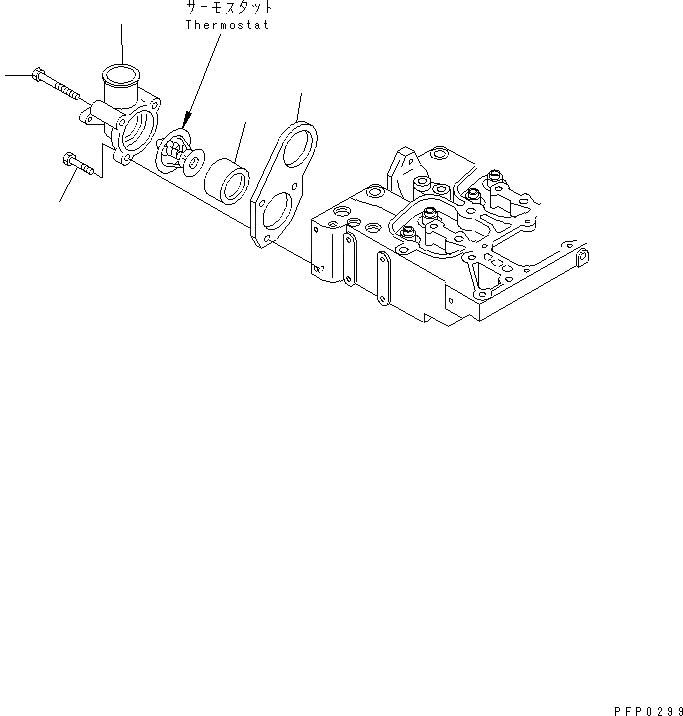 Схема запчастей Komatsu S6D102E-1AA - ТЕРМОСТАТ ДВИГАТЕЛЬ
