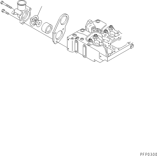 Схема запчастей Komatsu S6D102E-1AA - ТЕРМОСТАТ ДВИГАТЕЛЬ