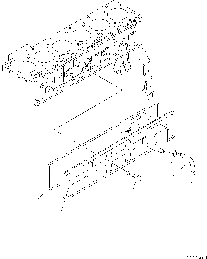 Схема запчастей Komatsu S6D102E-1AA - КРЫШКА ТОЛКАТЕЛЕЙ КЛАПАНА ДВИГАТЕЛЬ