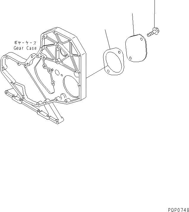 Схема запчастей Komatsu S6D102E-1AA - КРЫШКА ПЕРЕДН. ЗУБЧАТОЙ ПЕРЕДАЧИ ДВИГАТЕЛЬ