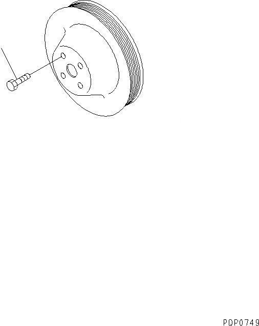Схема запчастей Komatsu S6D102E-1AA - ШКИВ ВЕНТИЛЯТОРА БОЛТ ДВИГАТЕЛЬ
