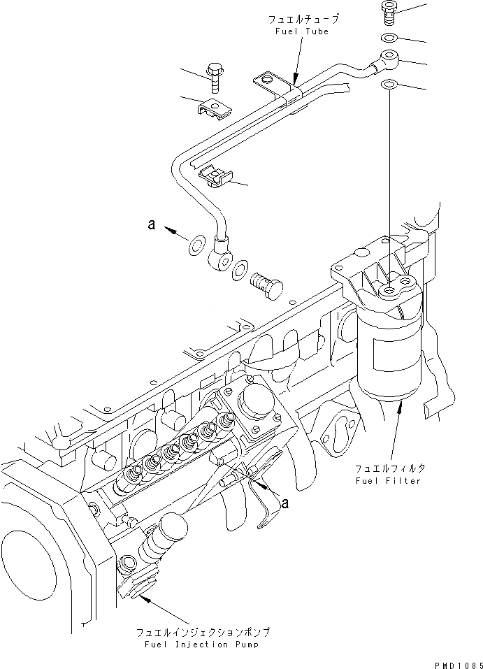 Схема запчастей Komatsu S6D102E-1E-SN - ТРУБЫ ТОПЛ. ФИЛЬТРА(№99-8) ДВИГАТЕЛЬ