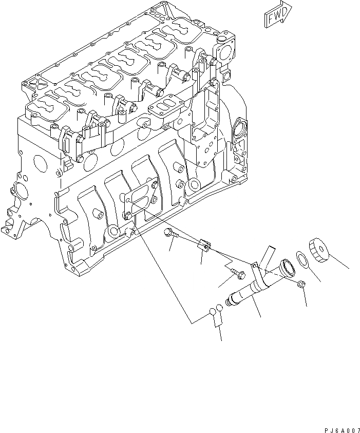 Схема запчастей Komatsu S6D102E-1DD - МАСЛОНАЛИВНОЙ ПАТРУБОК(№877-) ДВИГАТЕЛЬ