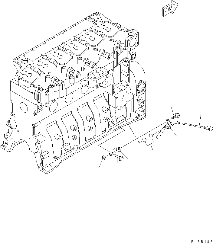 Схема запчастей Komatsu S6D102E-1DD - МАСЛЯНЫЙ ЩУП(№877-) ДВИГАТЕЛЬ