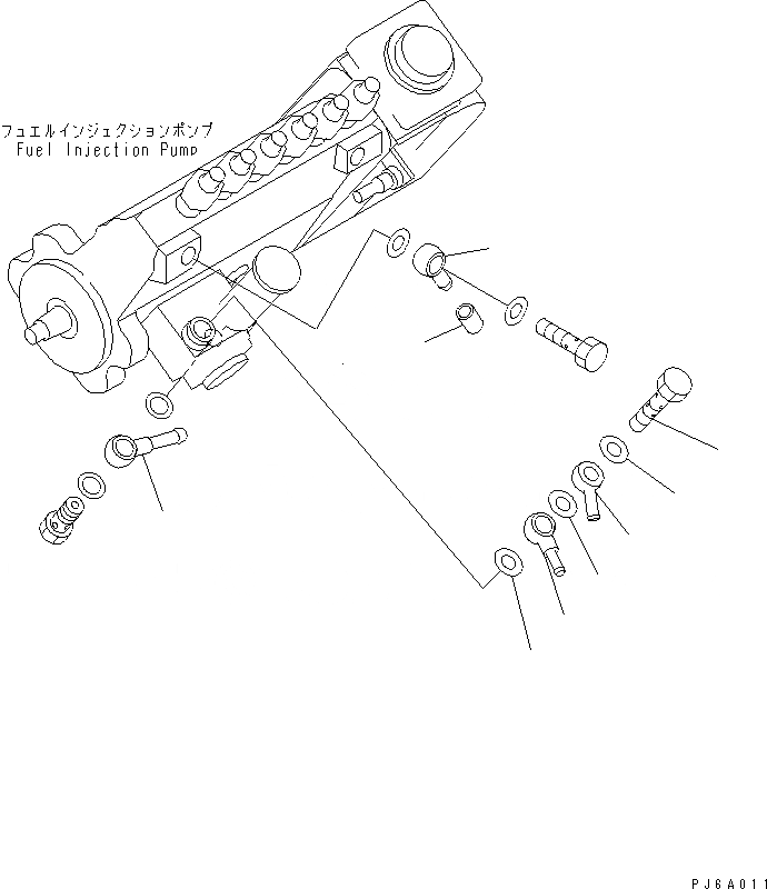 Схема запчастей Komatsu S6D102E-1DD - ТОПЛИВН. СОЕД. ШЛАНГОВ(№877-) ДВИГАТЕЛЬ