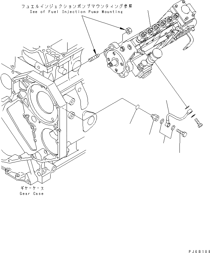 Схема запчастей Komatsu S6D102E-1W-D - ТОПЛ. НАСОС И МАСЛОПРОВОДЯЩАЯ ЛИНИЯ(№7-) ДВИГАТЕЛЬ