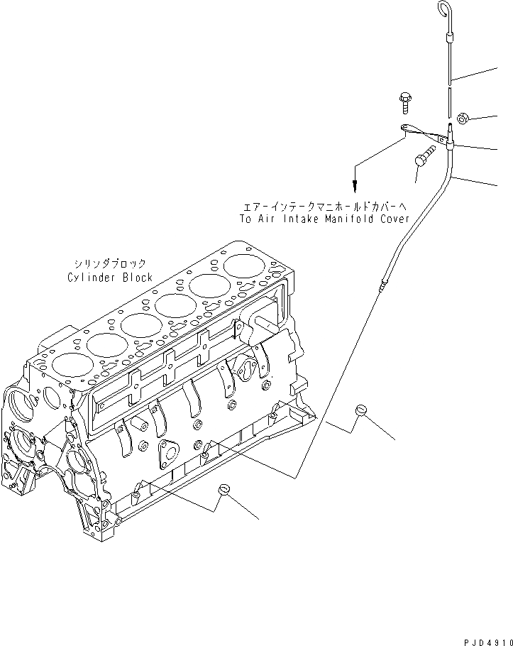 Схема запчастей Komatsu S6D102E-1BB - МАСЛ. LEVE GAUGE(№8-) ДВИГАТЕЛЬ