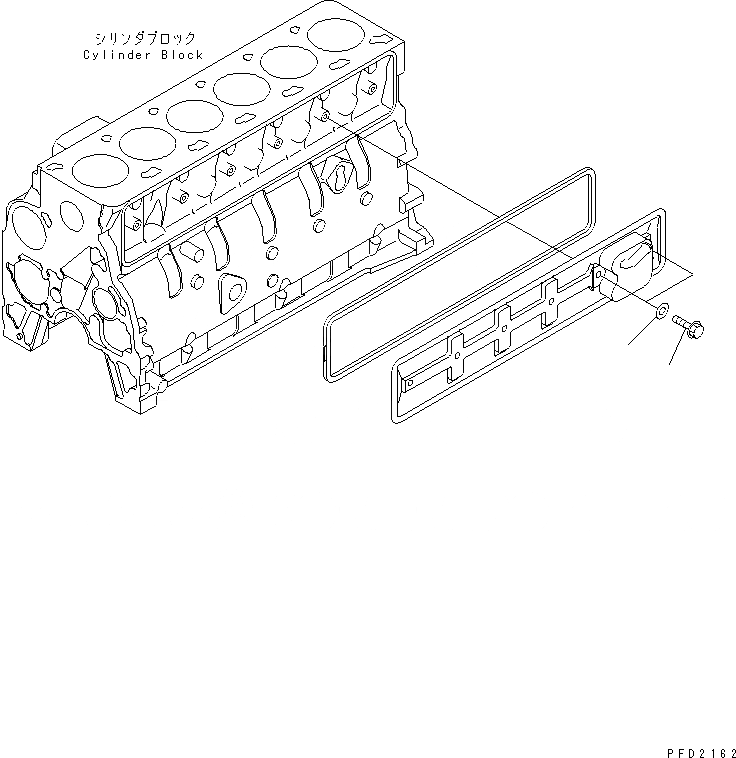 Схема запчастей Komatsu S6D102E-1BB-C - КРЫШКА ТОЛКАТЕЛЕЙ КЛАПАНА БОЛТ(№77-) ДВИГАТЕЛЬ