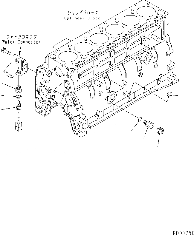 Схема запчастей Komatsu S6D102E-1W-PT - МАСЛ. ПЕРЕКЛЮЧАТЕЛЬ ДАВЛЕНИЯAND ДАТЧИК ТЕМПЕРАТУРЫ ВОДЫ(№9-) ДВИГАТЕЛЬ