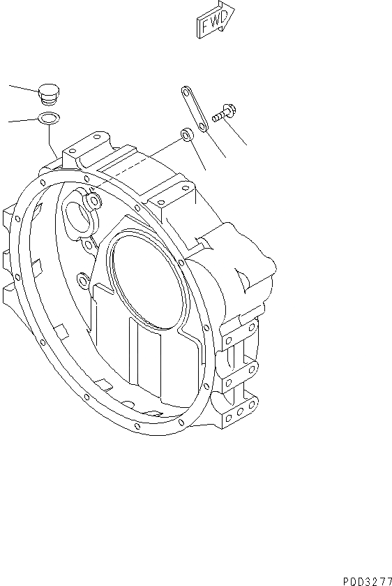 Схема запчастей Komatsu S6D102E-1W-PT - КАРТЕР МАХОВИКА ЗАГЛУШКА И ПЛАСТИНА(№8-) ДВИГАТЕЛЬ