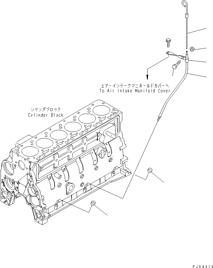 Схема запчастей Komatsu S6D102E-1BB-6C - МАСЛ. ЩУП(№98-8) ДВИГАТЕЛЬ