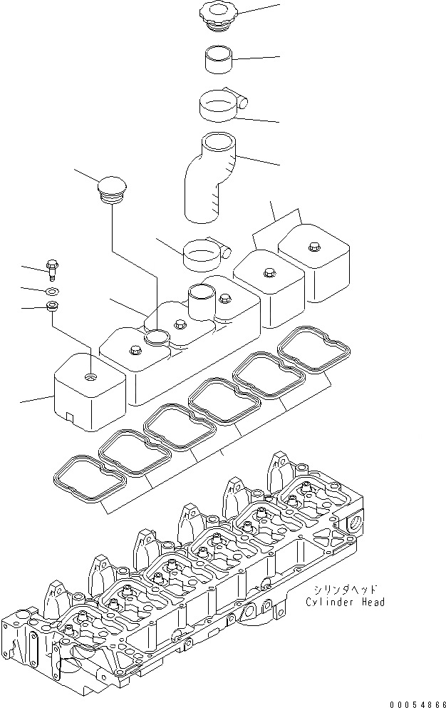Схема запчастей Komatsu S6D102E-1C-6C - КРЫШКА ГОЛОВКИ(№878-) ДВИГАТЕЛЬ