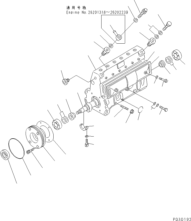 Схема запчастей Komatsu S6D102E-1C-6C - ТОПЛ. НАСОС (НАСОС) (/) (ВНУТР. ЧАСТИ)(№8-) ДВИГАТЕЛЬ