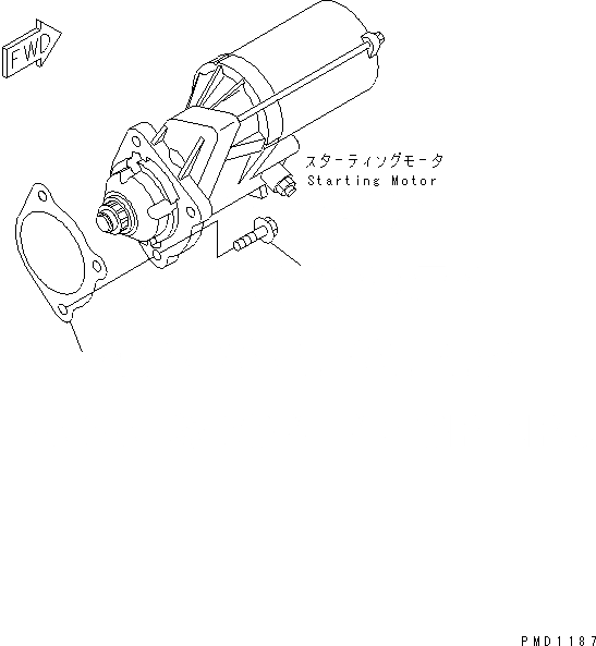 Схема запчастей Komatsu S6D102E-1C-6C - КРЕПЛЕНИЕ СТАРТЕРА (.KW)(№7-988) ДВИГАТЕЛЬ