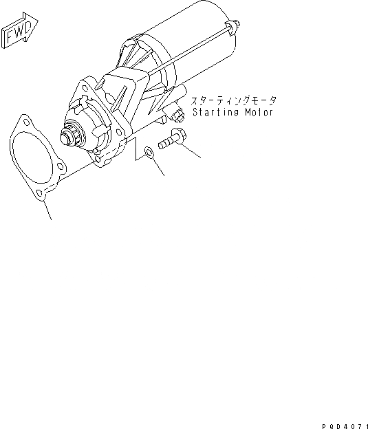 Схема запчастей Komatsu S6D102E-1C-6C - КРЕПЛЕНИЕ СТАРТЕРА (.KW)(№989-979) ДВИГАТЕЛЬ