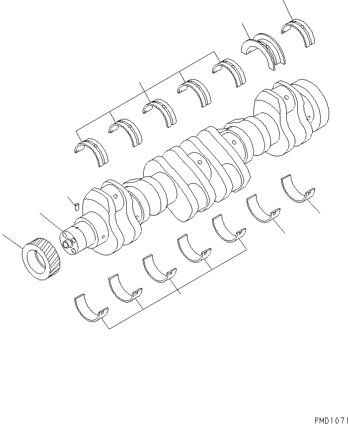 Схема запчастей Komatsu S6D102E-1W-6A - КОЛЕНВАЛ(№7-) ДВИГАТЕЛЬ