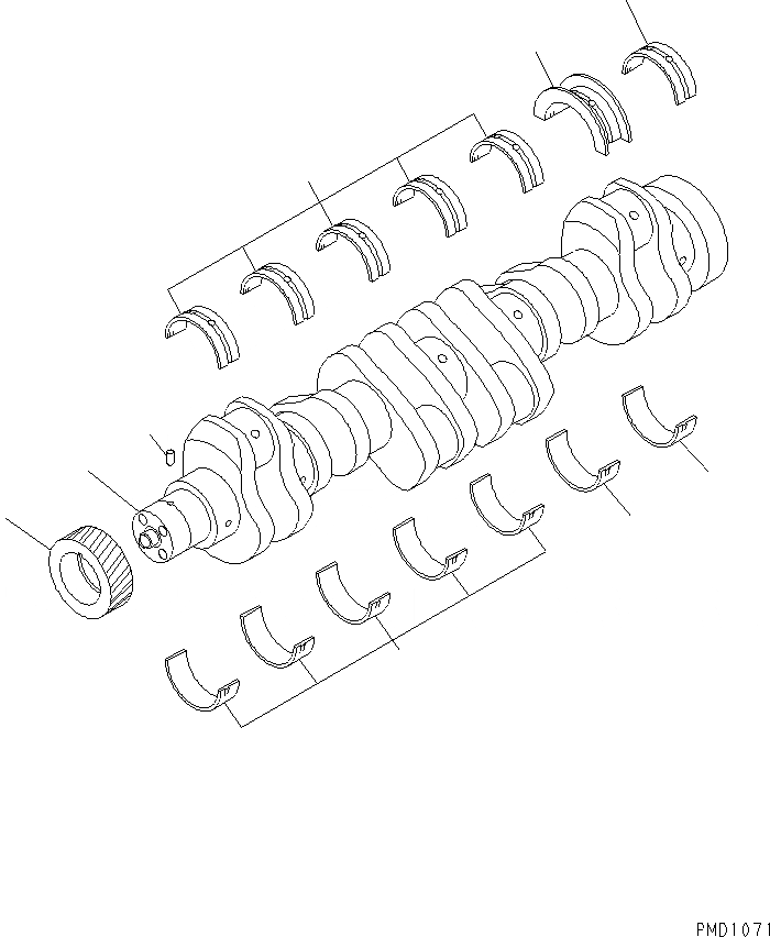 Схема запчастей Komatsu S6D102E-1W-6L - КОЛЕНВАЛ(№7-) ДВИГАТЕЛЬ